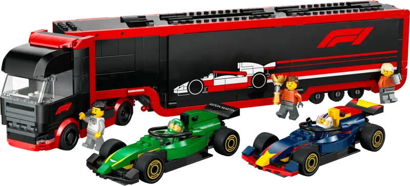 ليجو مكعبات بناء شاحنة فورمولا 1 مع سيارات مكعبات التركيب LEGO