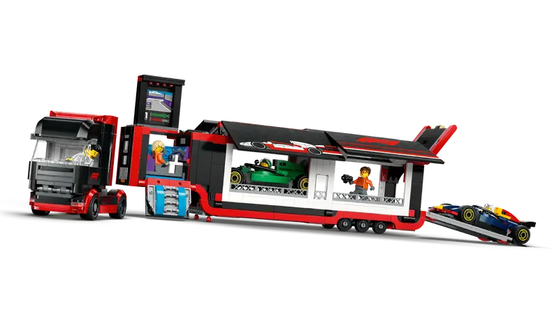 ليجو مكعبات بناء شاحنة فورمولا 1 مع سيارات مكعبات التركيب LEGO