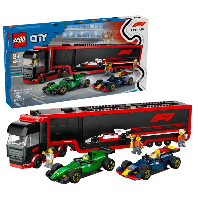ليجو مكعبات بناء شاحنة فورمولا 1 مع سيارات مكعبات التركيب LEGO