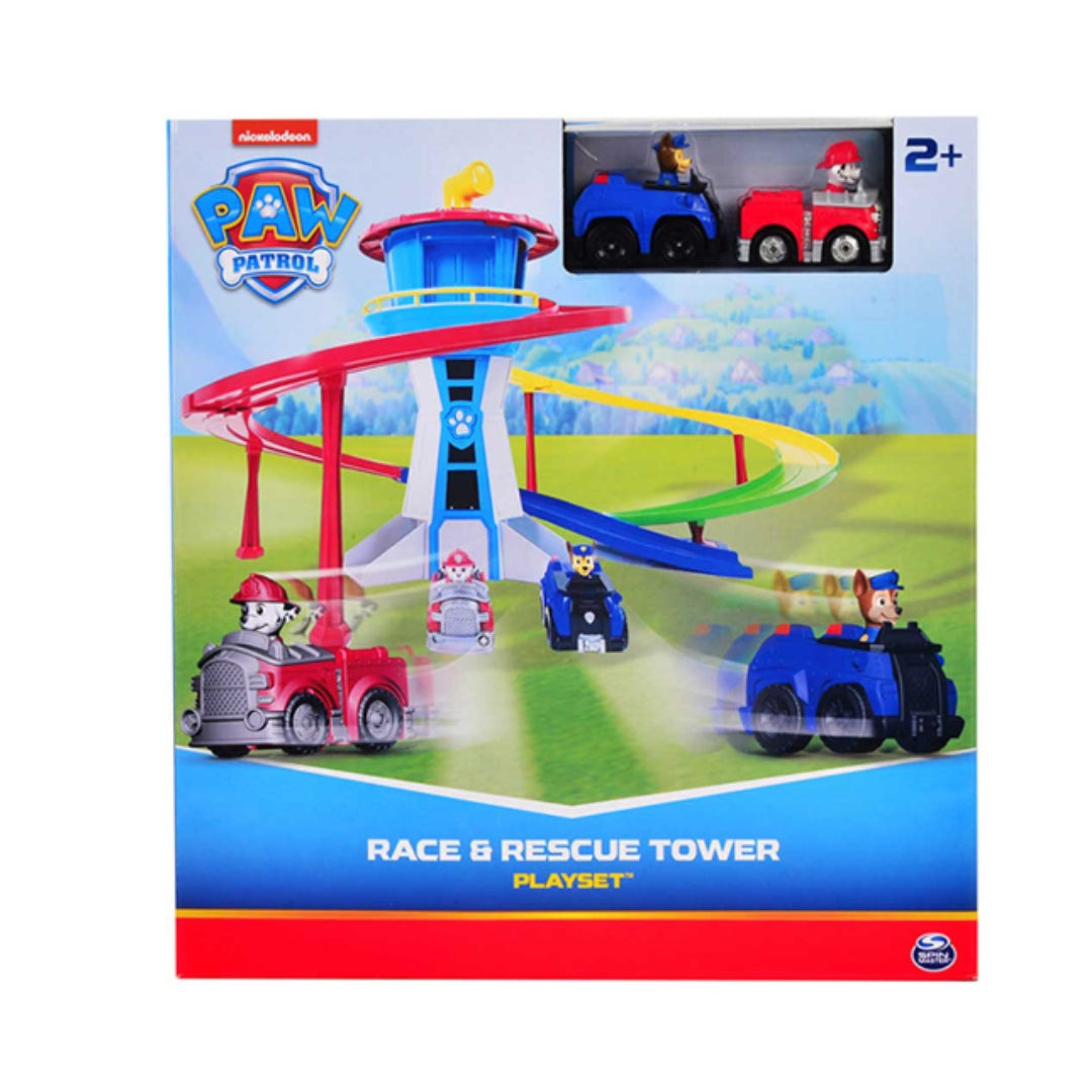باو باترول برج الانقاذ مع سيارتين مركبات مع مسار Paw Patrol