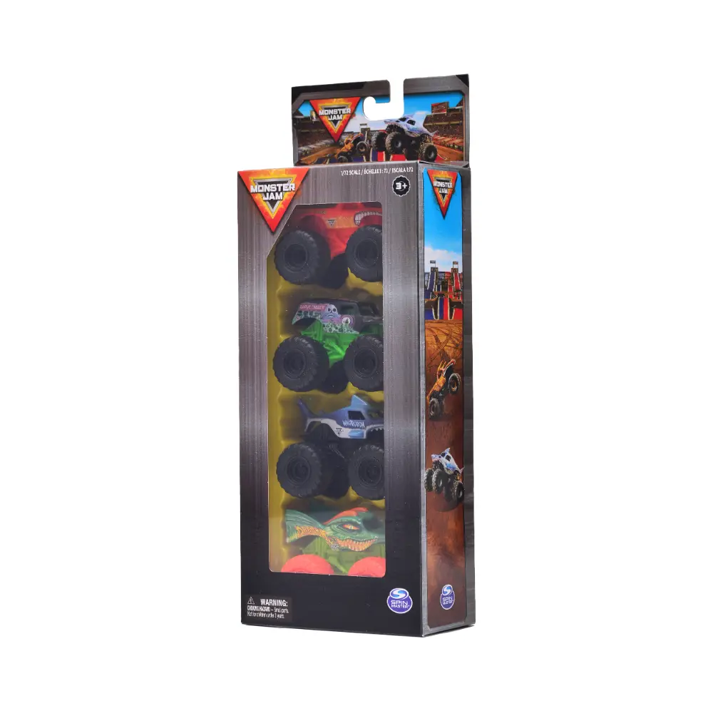 مونستر جام مجموعة شاحنات مكونة من 4 قطع سيارات داي كاست Monster Jam