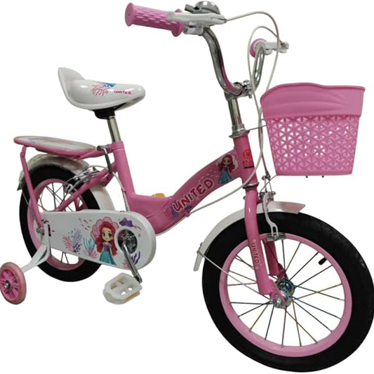 دراجة اطفال بسلة امامية وردي مقاس 14 دراجة 2 عجلة LOCAL