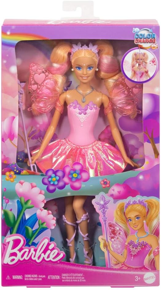 باربي دمية الجنية متغيرة اللون دمية مع اكسسوارات Barbie