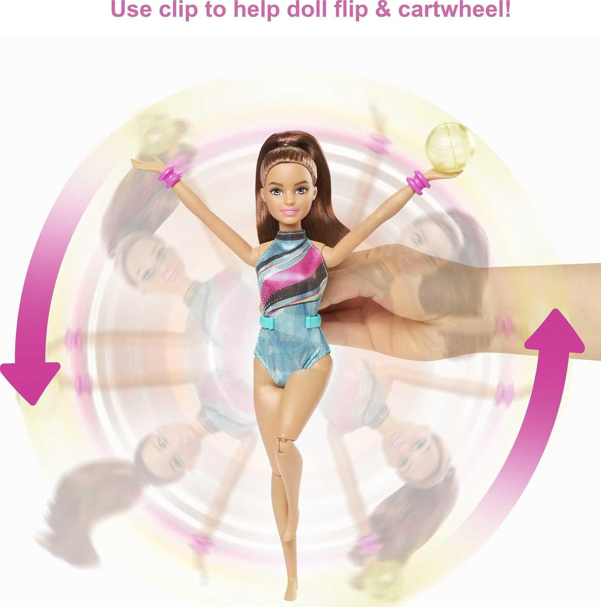 باربي دمية لاعبة الجمباز دمية مع اكسسوارات Barbie