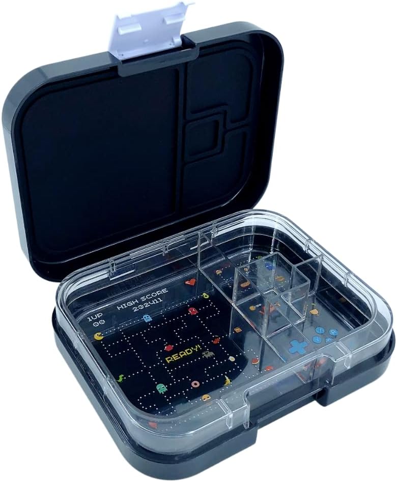 تايني ويل صندوق غذاء بنتو أسود 4 اقسام أدوات مدرسية Tiny Wheel