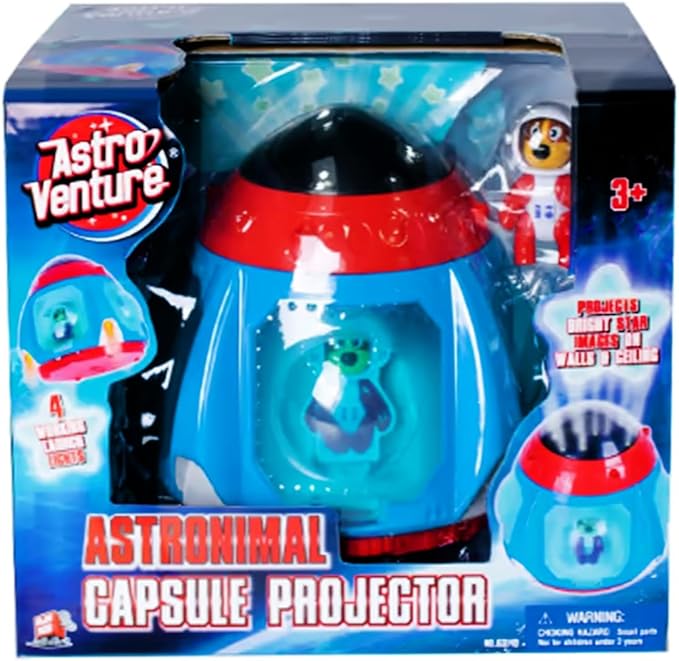 استرو فينتشر جهاز عرض كبسولة فضاء وكلب ورائد فضاء ألعاب الأكشن Astro Venture