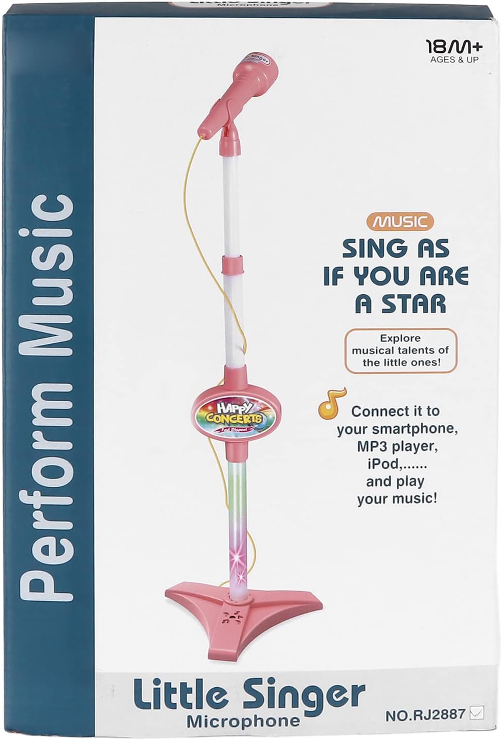 لعبة مايكروفون وردي مع حامل تقمص الأدوار LOCAL