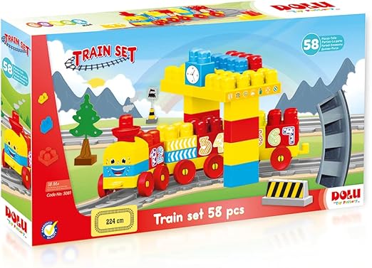 دولو مكعبات قطار 58 قطعة مكعبات المغناطيس Dolu