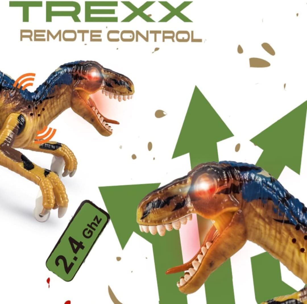 بازي تويز لعبة ديناصور بجهاز تحكم عن بعد مع الضوء والصوت مجسمات الحيوانات Buzzy Toys
