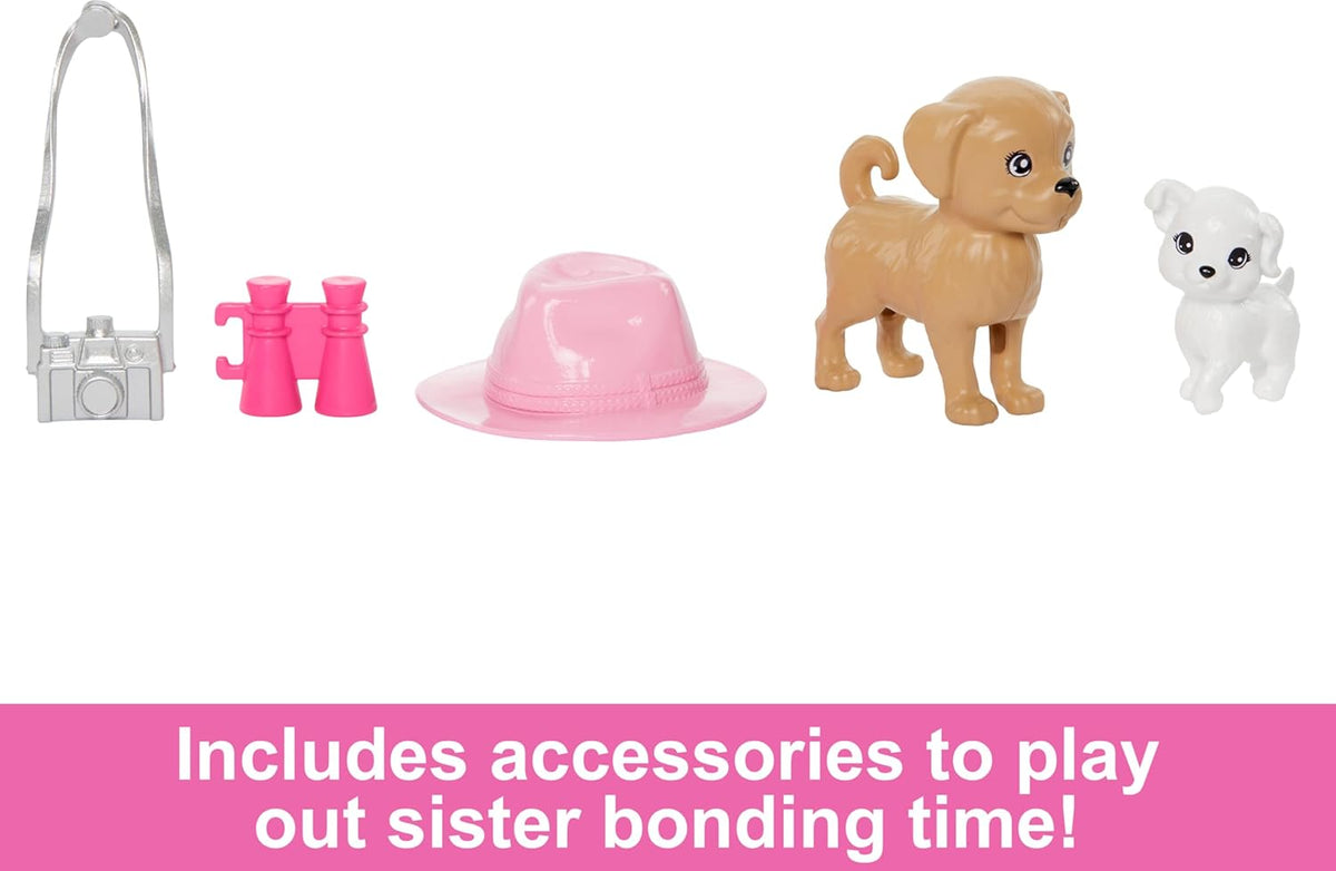 باربي و ستاسي دميتين مع جروين دمية مع اكسسوارات Barbie