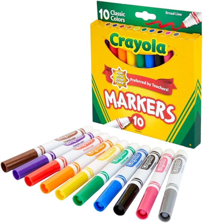 كرايولا أقلام تحديد ذات خطوط عريضة 8 قطع رسم و تلوين Crayola