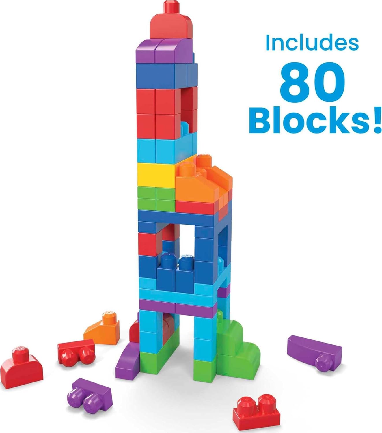 ميجا بلوكس حقيبة تركيب 80 قطعة المكعبات الكبيرة MEGA BLOKS
