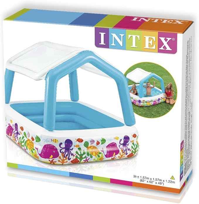 انتكس لعبة حوض سباحة مع مظلة الوان متنوعه المسابح الخارجية Intex