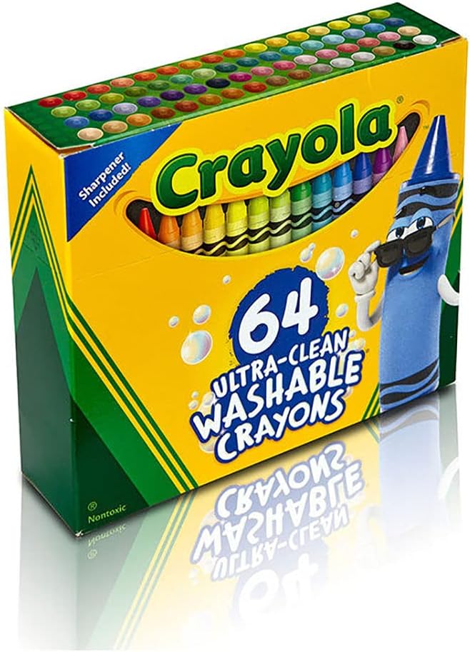 كرايولا اقلام تلوين الترا كلين قابلة للغسل 64 قطعة رسم و تلوين Crayola