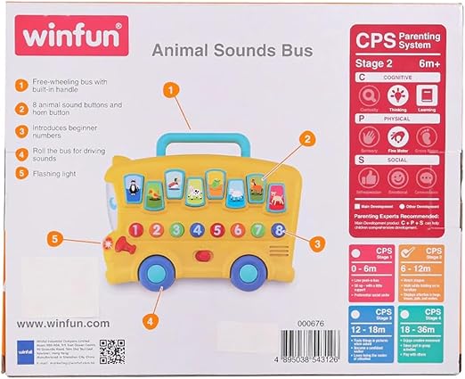 وين فن باص أصوات الحيوانات مواليد تفاعلي WinFun