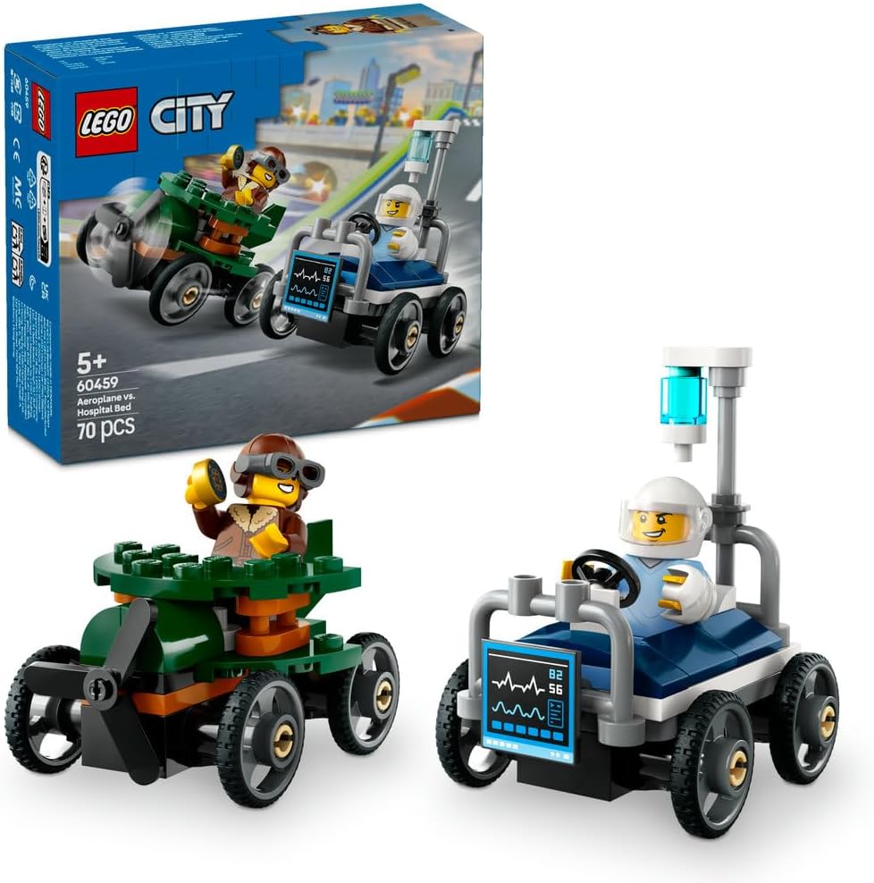 ليجو 60459 سيتي سيارة سباق سرير المستشفى ضد الطائرة مكعبات التركيب LEGO