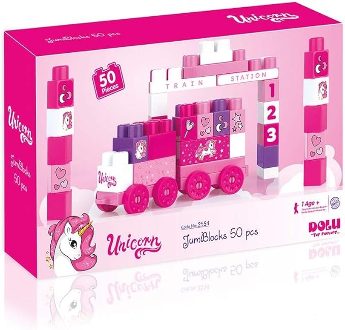 دولو مكعبات يونيكورن الكبيرة 50 قطعة المكعبات الكبيرة Dolu