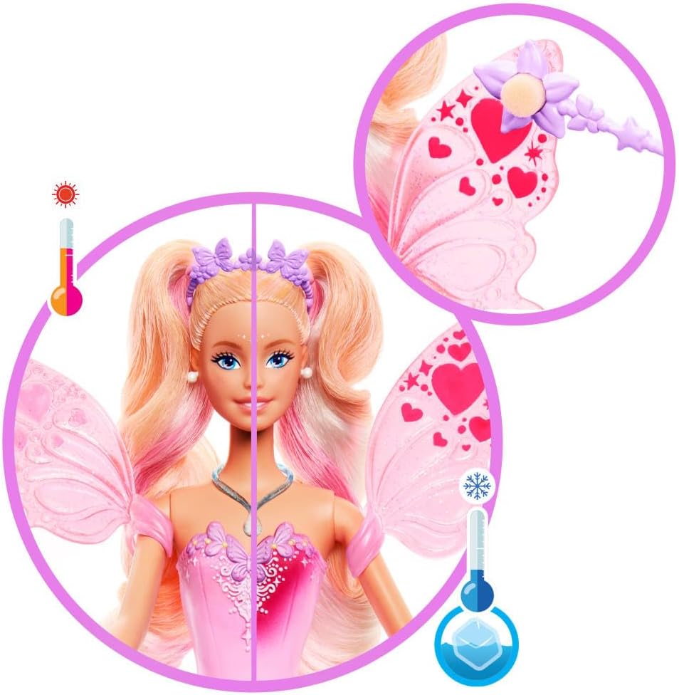باربي دمية الجنية متغيرة اللون دمية مع اكسسوارات Barbie