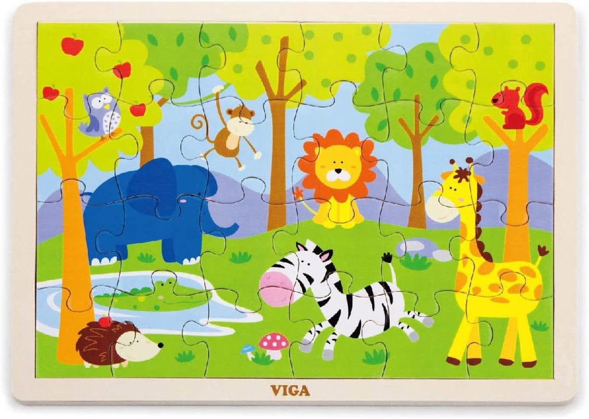 فيجا بزل خشبي 24 قطعة بتصميم سفاري العاب البزل VIGA