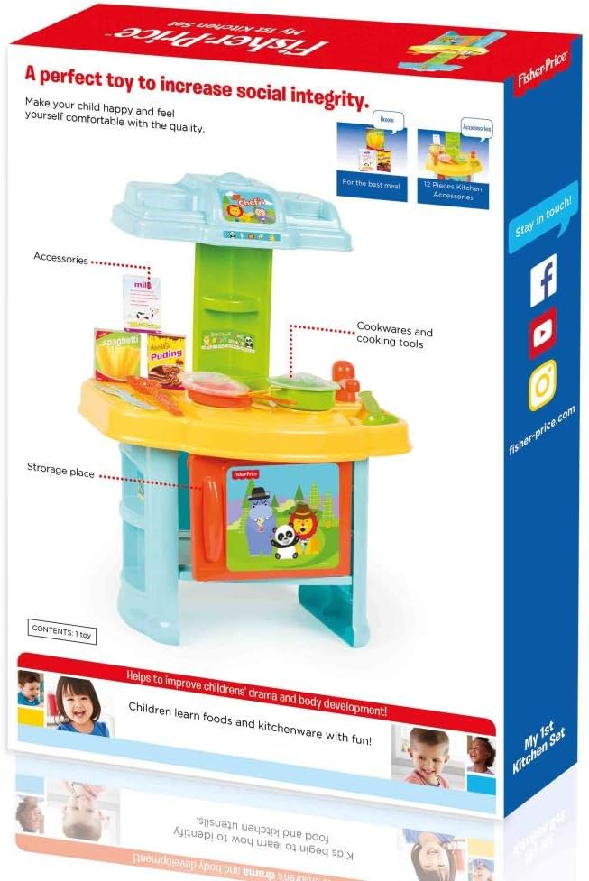 فيشر برايس طقم مطبخ 12 قطعة ألعاب المطابخ Fisher-Price