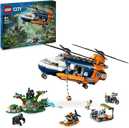 ليجو سيتي طائرة هليكوبتر من جانجل مكعبات التركيب LEGO