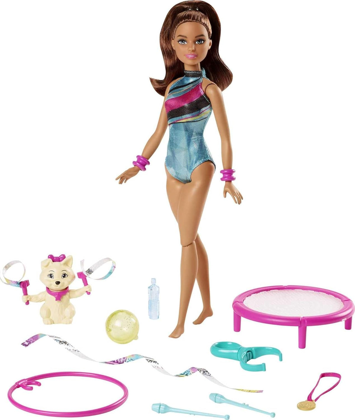 باربي دمية لاعبة الجمباز دمية مع اكسسوارات Barbie