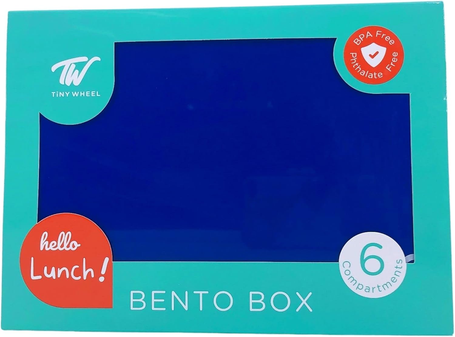تايني ويل صندوق غذاء بنتو أزرق 6 اقسام أدوات مدرسية Tiny Wheel