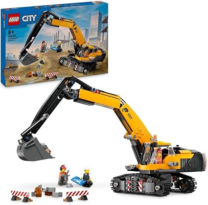 ليجو سيتي لعبة حفارة بناء بلون أصفر مكعبات التركيب LEGO