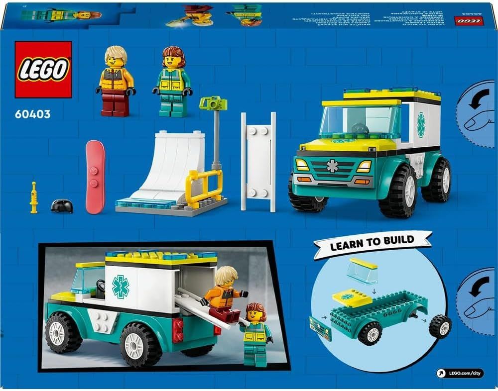 ليجو مكعبات بناء سيارة اسعاف الطوارئ مكعبات التركيب LEGO