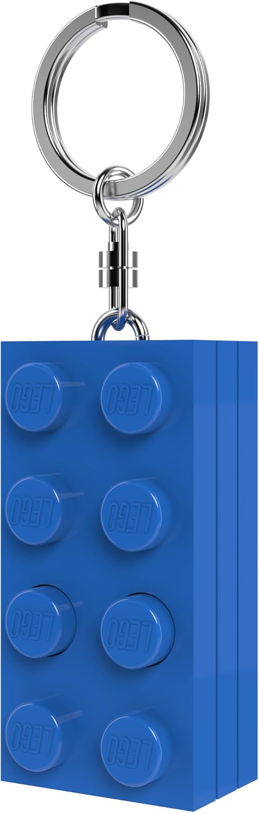 ليجو سلسلة مفاتيح مضيئة 8 سم زرقاء مكعبات التركيب LEGO