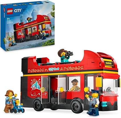 ليجو سيتي لعبة حافلة لمشاهدة معالم المدينة بطابقين مكعبات التركيب LEGO
