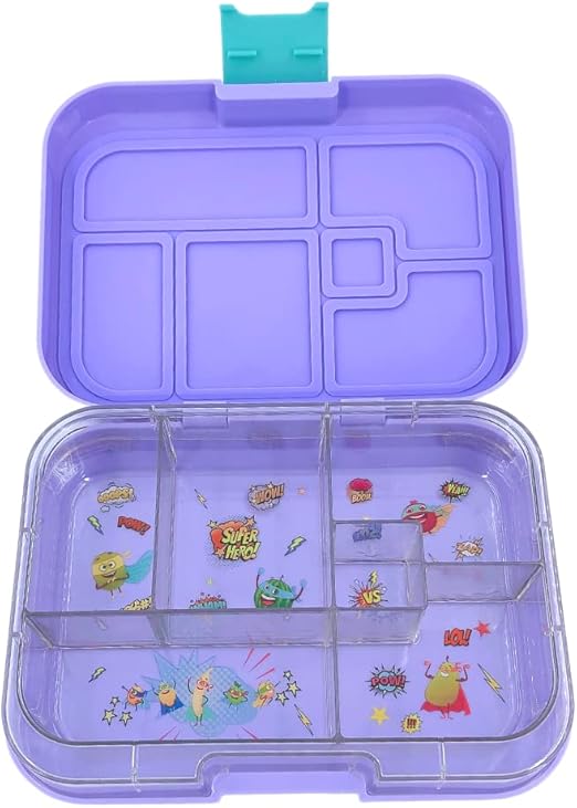 تايني ويل صندوق بينتو ارجواني 6 اقسام أدوات مدرسية Tiny Wheel