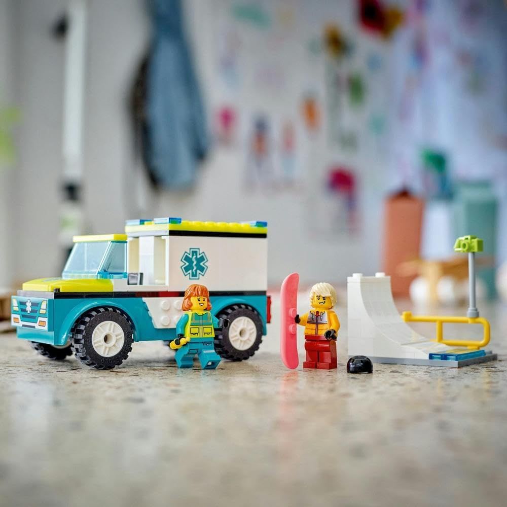 ليجو مكعبات بناء سيارة اسعاف الطوارئ مكعبات التركيب LEGO