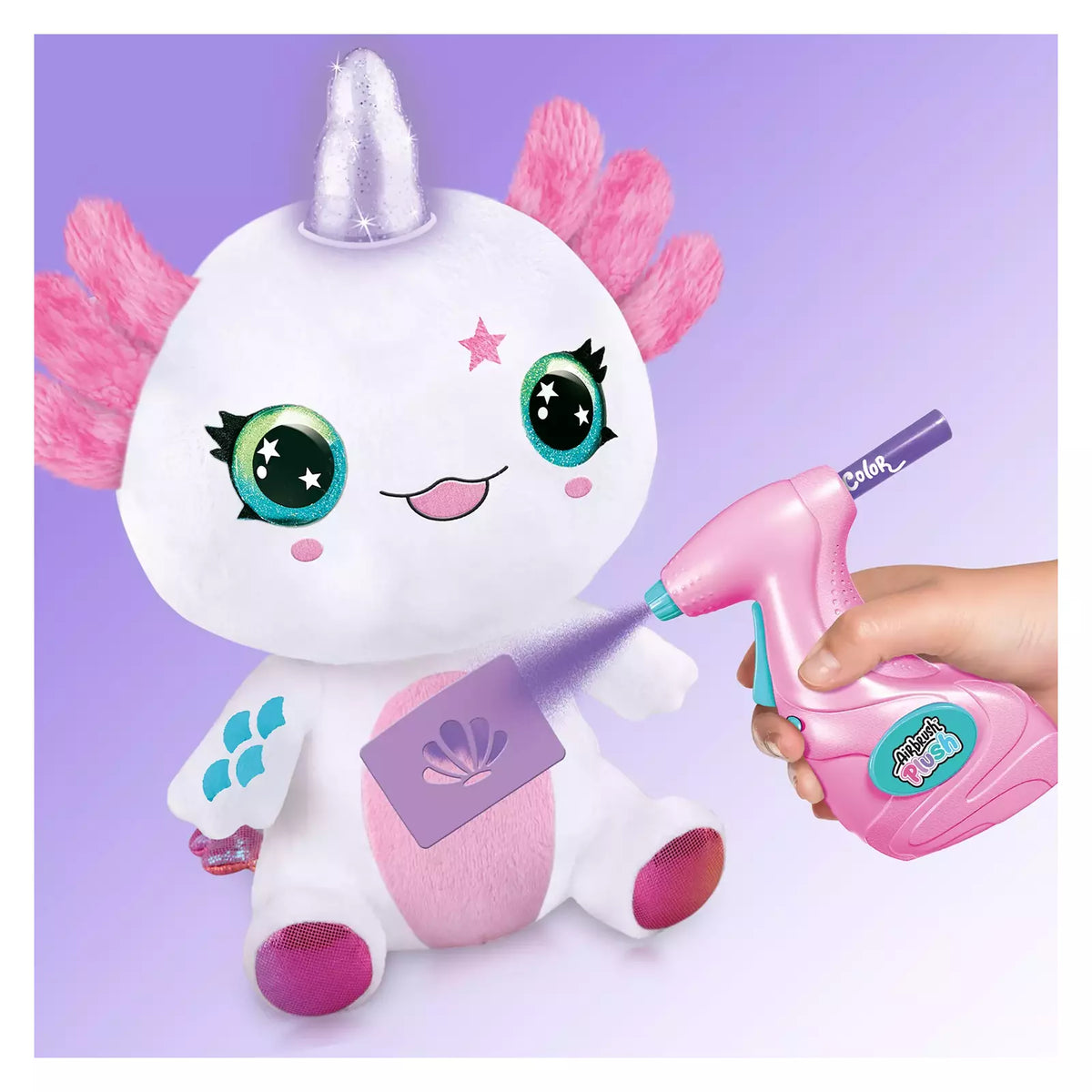 اير برش دمية الأكسولوتل رسم و تلوين Airbrush Plush