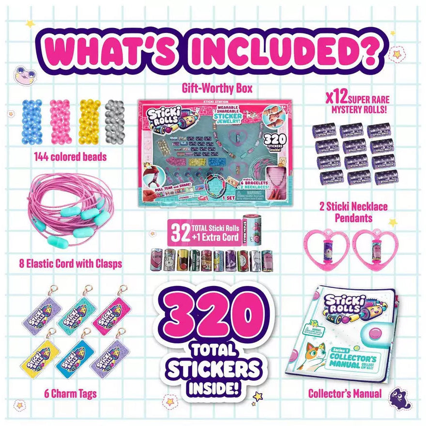 ستيكي رولز صناعة مجوهرات مع ملصقات الخرز والاكسسوارات Sticki Rolls