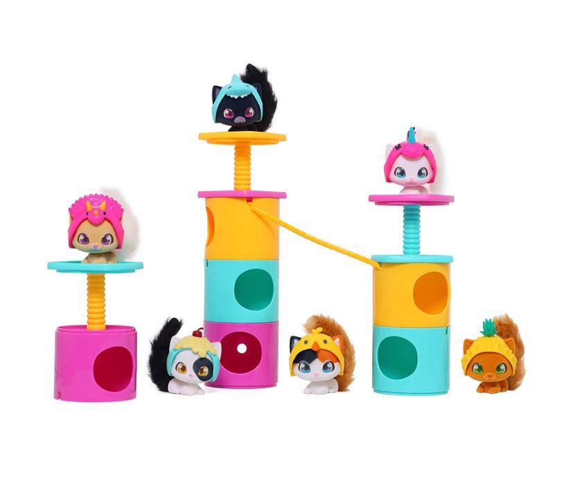 هابي لاين قطة كيوتي الوان متنوعة مجسمات الحيوانات QT KITTIES