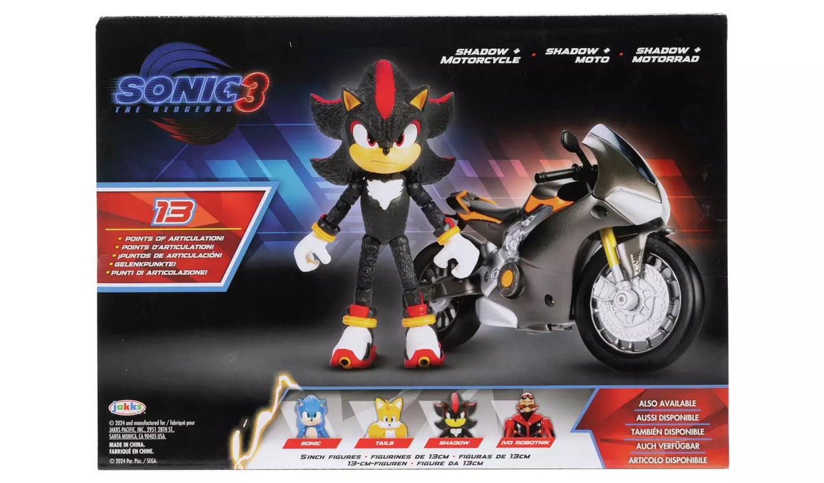 سونيك 3 مجسم ودراجة نارية شخصيات كرتونية Sonic