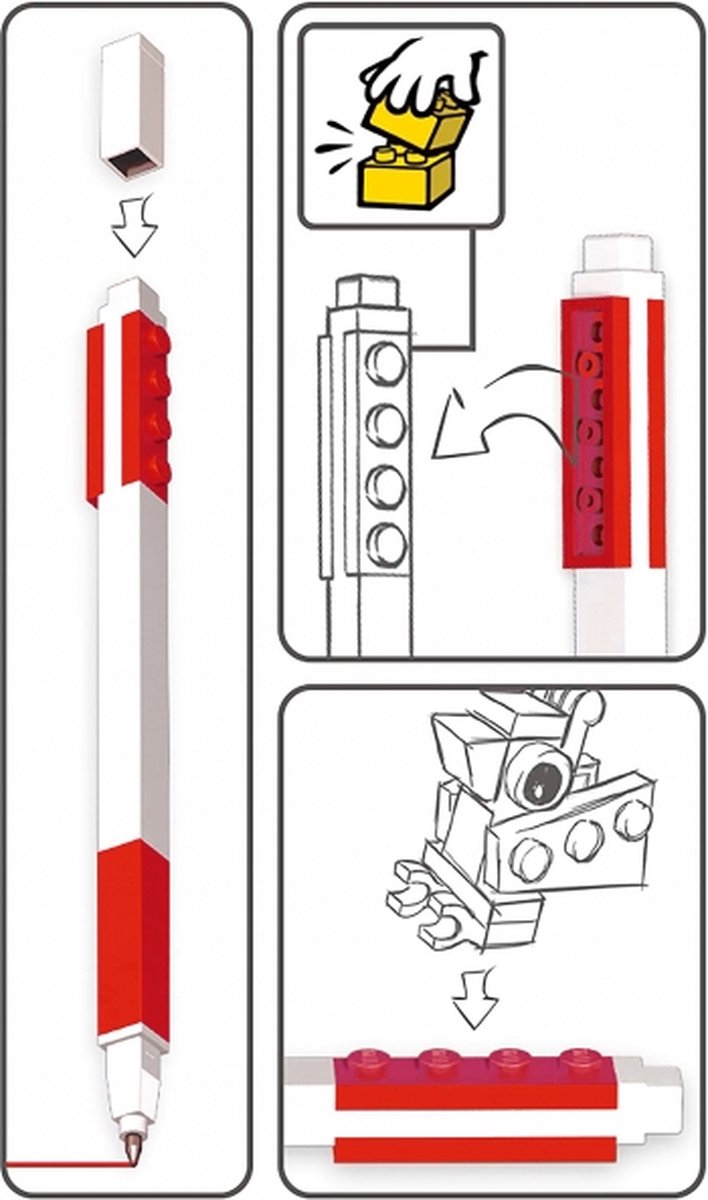 ليجو قلم جل أحمر مكعبات التركيب LEGO