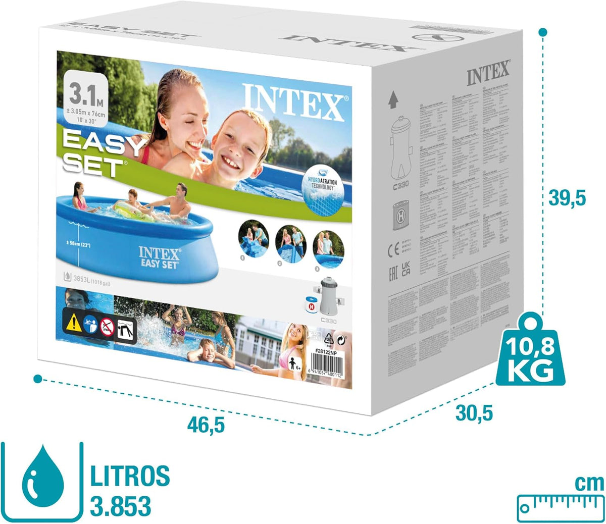 انتكس مسبح ايزي 3.1 متر المسابح الخارجية Intex