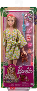 باربي دمية شقراء مع جرو أليف دمية مع اكسسوارات Barbie