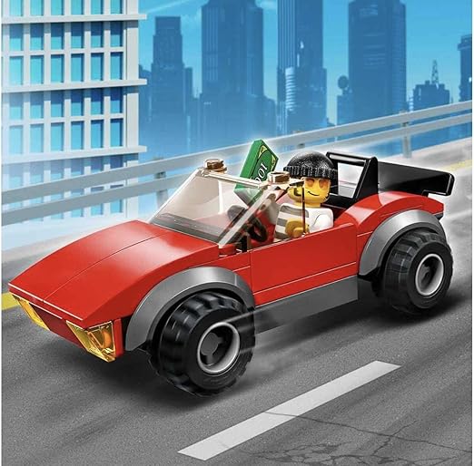 ليجو مكعبات بناء مطاردة دراجة الشرطة للسيارة مكعبات التركيب LEGO