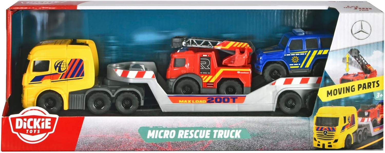 ديكي تويز شاحنة إنقاذ صغيرة 3 في 1 ناقلة سيارات Dickie Toys