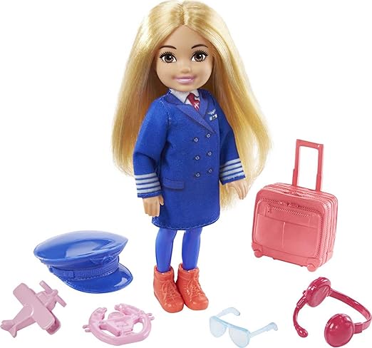 باربي دمية الطيار تشيلسي الأشقر دمية مع اكسسوارات Barbie