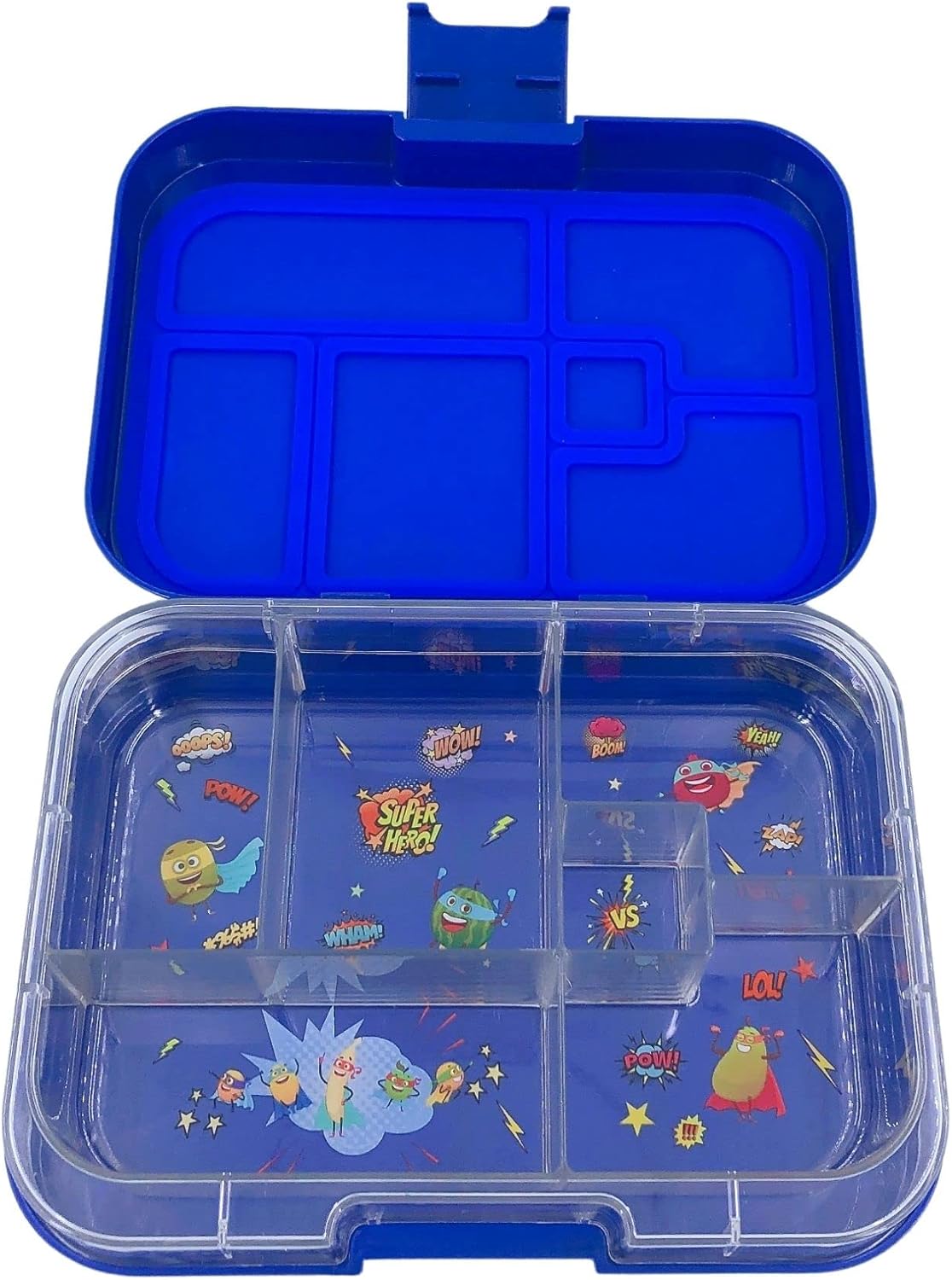 تايني ويل صندوق غذاء بنتو أزرق 6 اقسام أدوات مدرسية Tiny Wheel