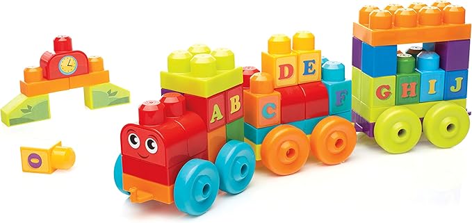 ميجا بلوكس لعبة مكعبات بناء قطار الحروف الانجليزية 60 قطعة المكعبات الكبيرة MEGA BLOKS