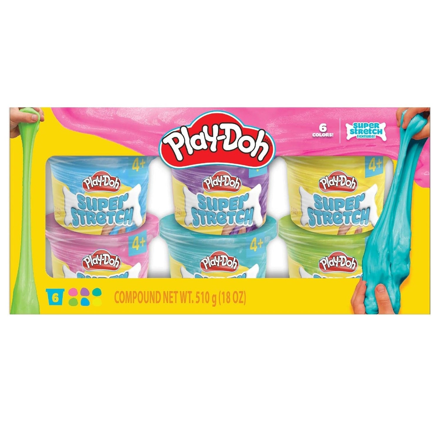 بلاي دوه سلايم سوبر سترتش 6 عبوات سلايم Play-Doh