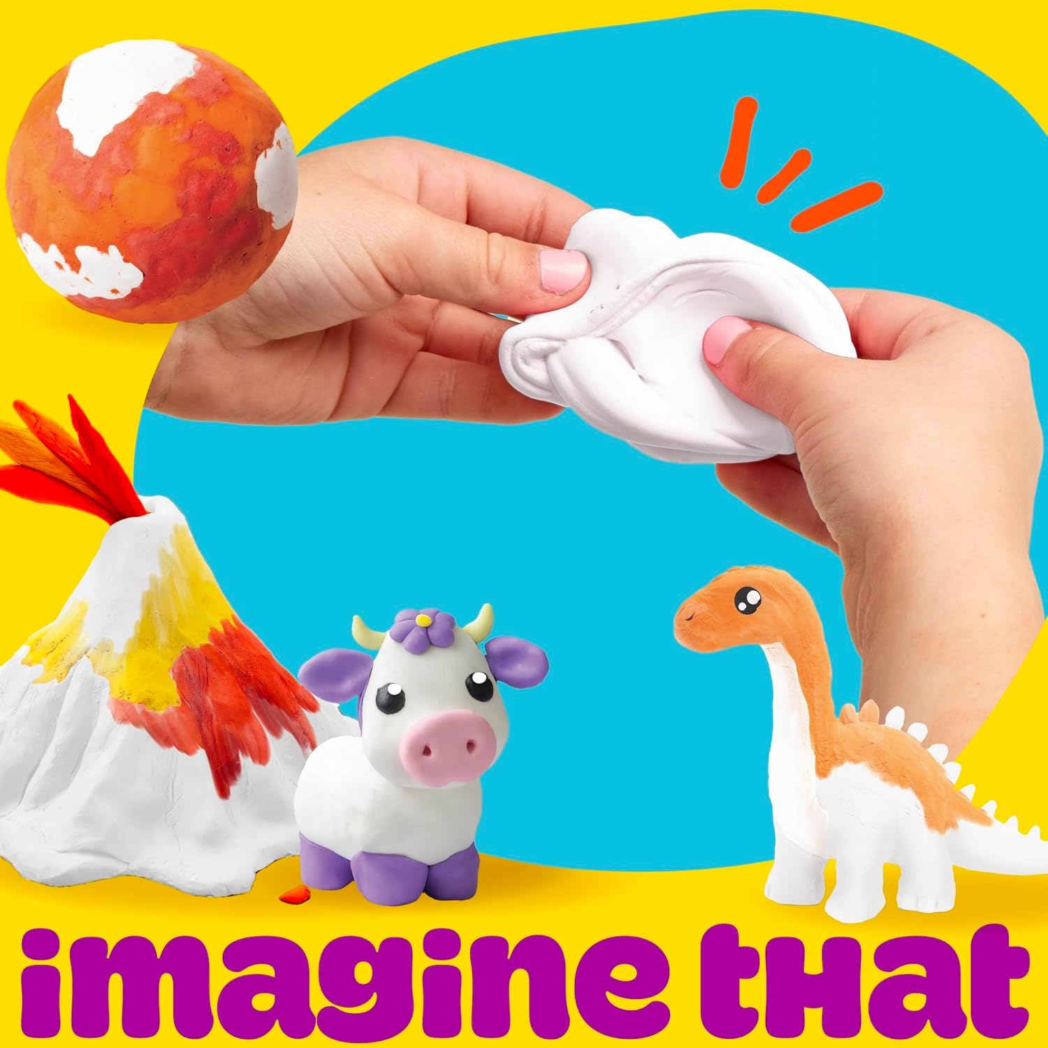 بلاي دوه صلصال سريع الجفاف لون أبيض الصلصال والمعجون Play-Doh