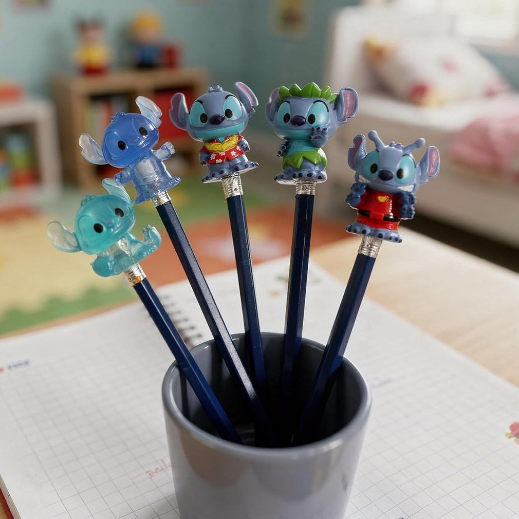 أوشيز ديزني ستيتش مجموعة مجسمات 5 قطع شخصيات كرتونية Ooshies