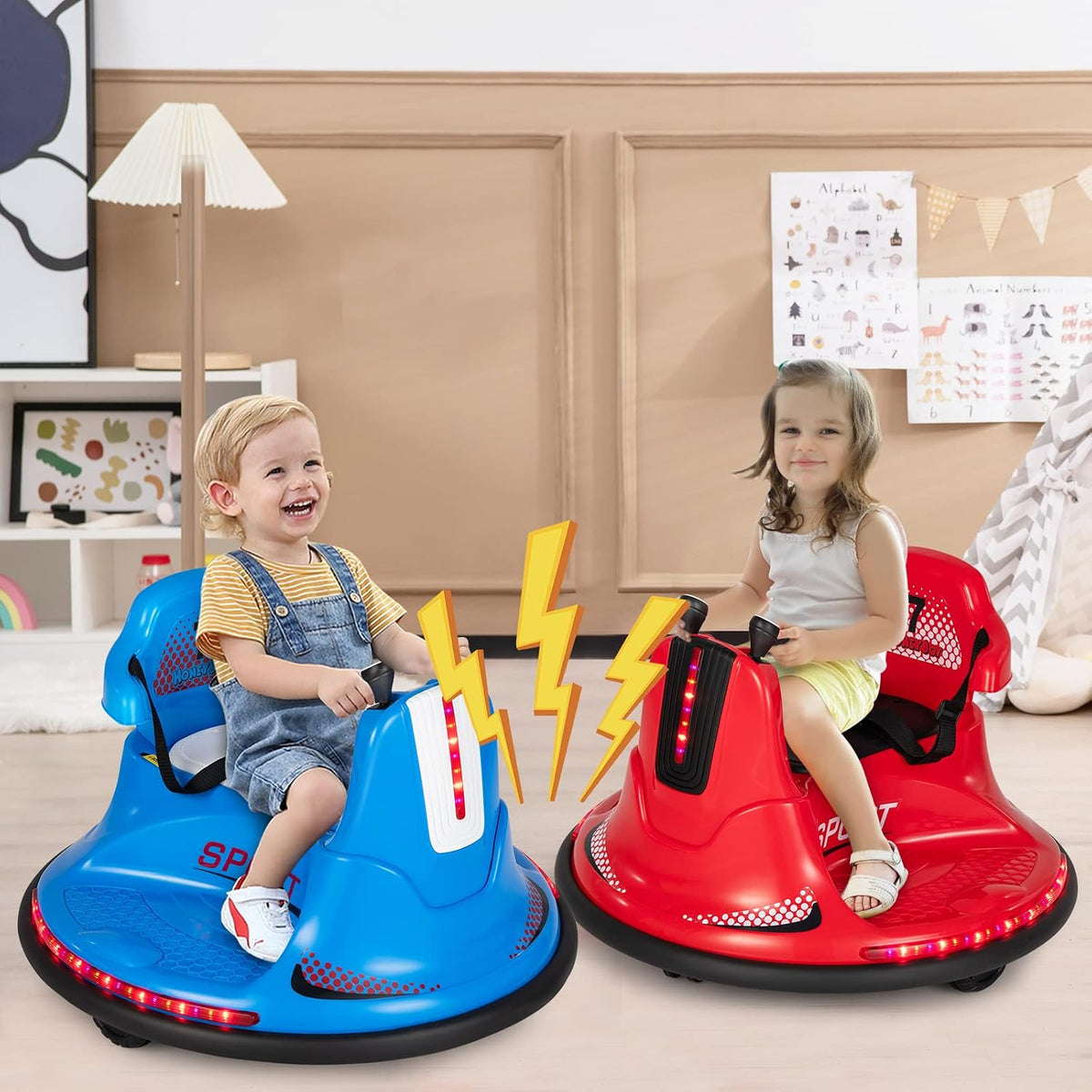 سيارة تصادم كهربائية لون أحمر 6 فولت سكوتر كهربائي SJ Ride-On