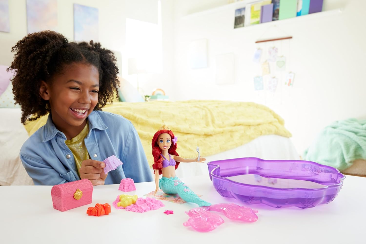 ديزني برينسس دمية حورية البحر ارييل مع رمل دمية مع اكسسوارات Disney